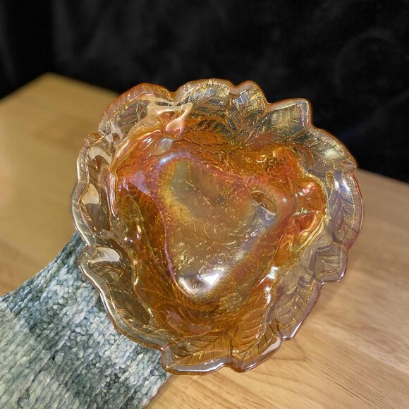 Vintage Carnival Indiana Marigold Barry Triangle Candy Dish - Picture 2 of 4